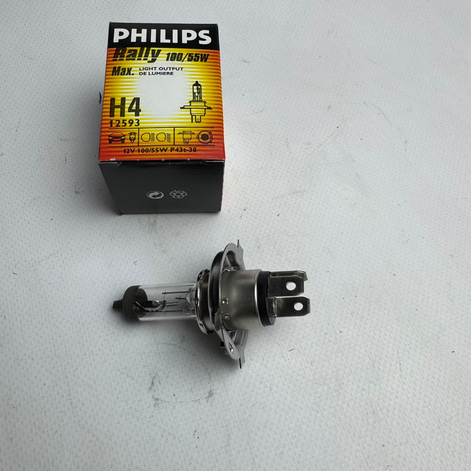 Лампа Philips 12593 H4 12V 100 55W P43T-38 RALLY