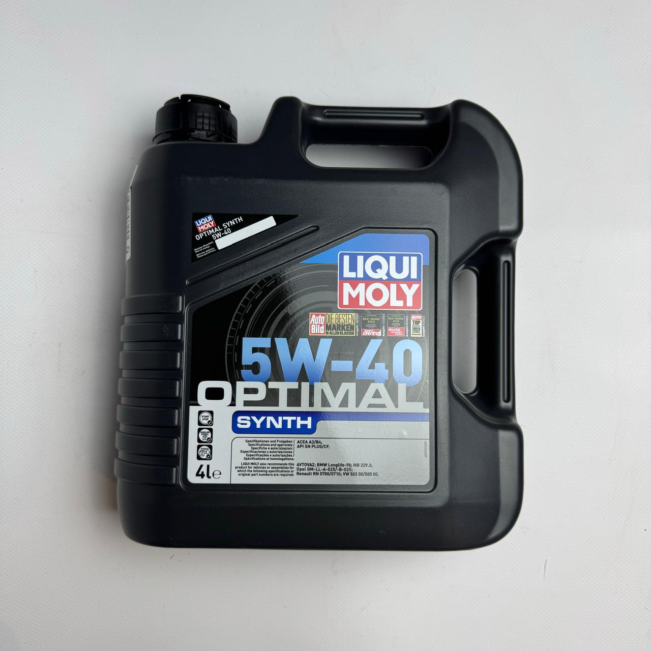 Масло моторное LIQUI MOLY Optimal Synth 5W-40 синтетическое 4 л